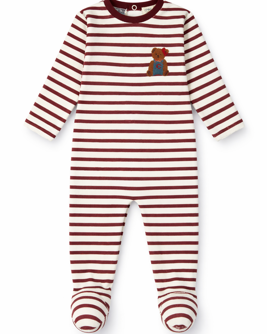 Teddy Lounge Footie - Maroon