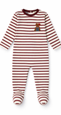 Teddy Lounge Footie - Maroon