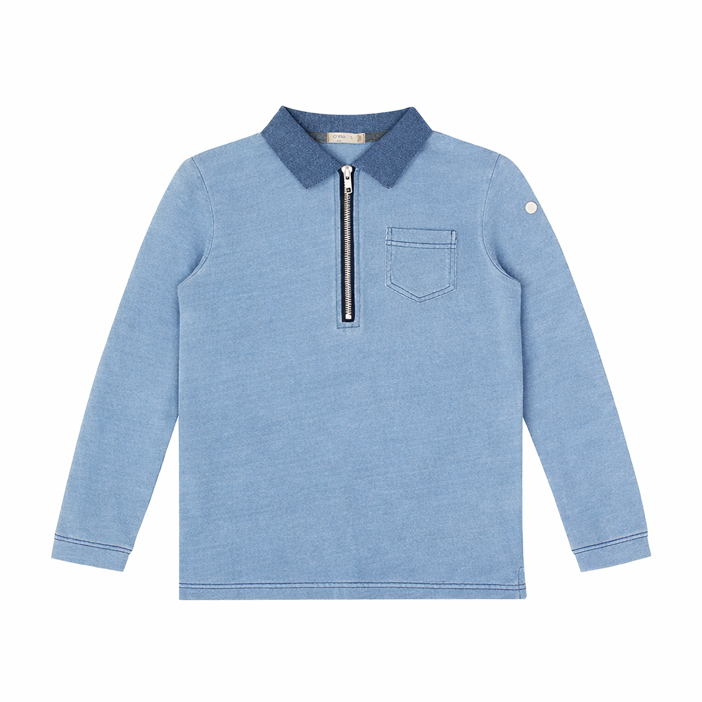 Benny Long Sleeve Polo - Light Blue