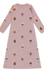 Teddy Pattern Lounge Nightgown - Dusk